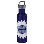 Mechanische Engineer Gear Blauw Grijs Waterfles (Voorkant)