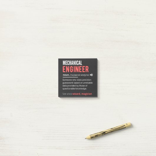Mechanische ENGINEER Post-it® Notes (Op bureau)