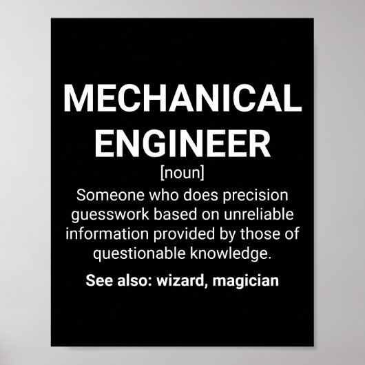 Mechanische engineeringdefinitie poster (Voorkant)