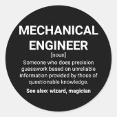 Mechanische engineeringdefinitie ronde sticker (Voorkant)