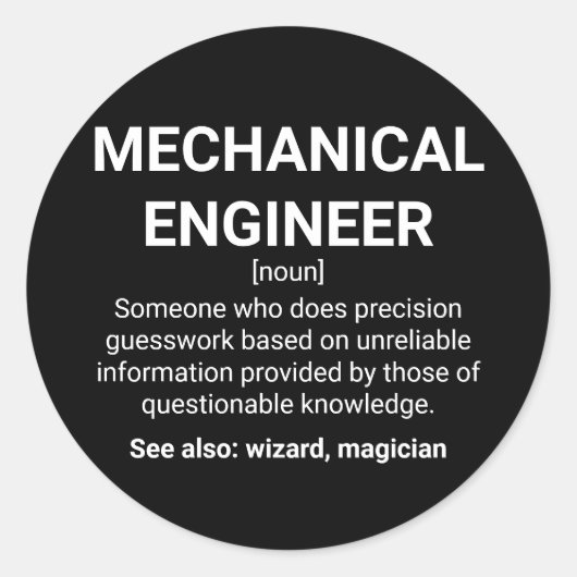 Mechanische engineeringdefinitie ronde sticker (Voorkant)