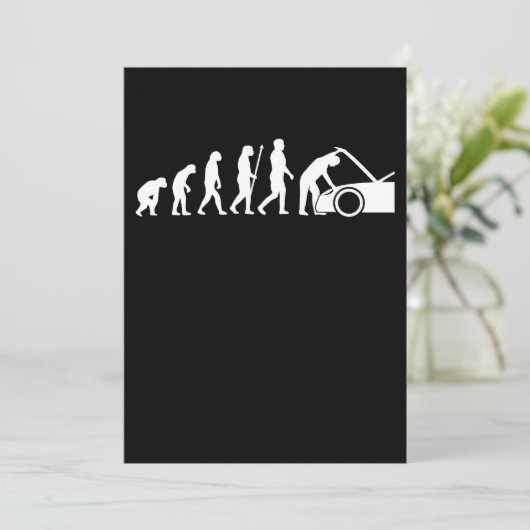 Mechanische evolutie auto automatisch mechanisch w bedankkaart (Staand voorkant)