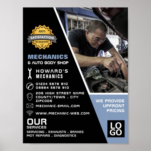 Mechanische Foto Auto Mechanic & Reparaties Advert Poster (Voorkant)