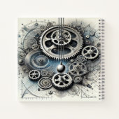 Mechanische fysica tandwielen, beweging en diagram notitieboek (Achterkant)