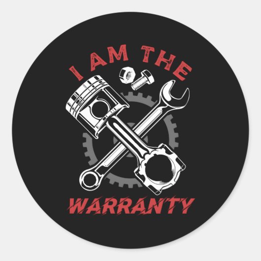 Mechanische Garage Auto Mechanica Ronde Sticker (Voorkant)