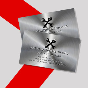 mechanische garage Metallic zilver Radiaal metalen Magnetisch Visitekaartje