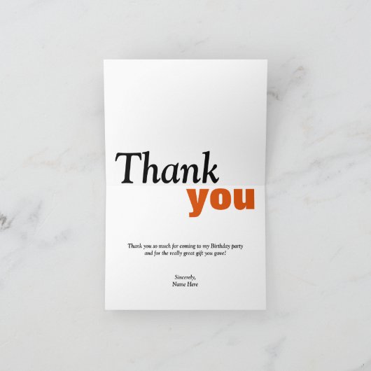 Mechanische Gears Oranje aangepaste bedankkaart (Binnen)