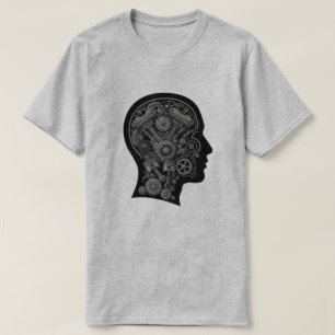 Mechanische geest - Motorhoofd illustratie T-shirt