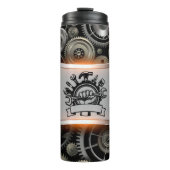 Mechanische gereedschappen Embleem Gear Achtergron Thermosbeker (Voorkant)