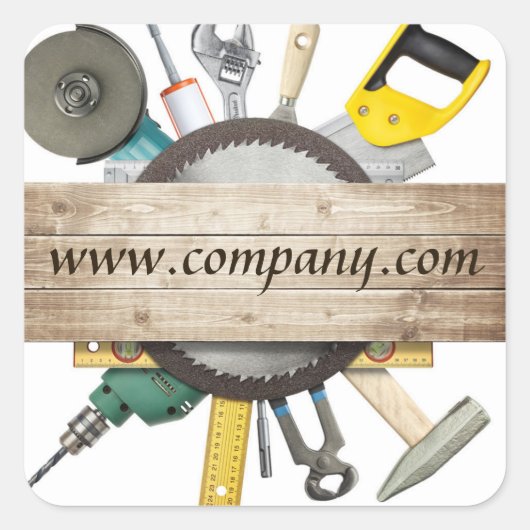 Mechanische gereedschappen Handyman Carpentry-cons Vierkante Sticker (Voorkant)