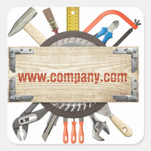 Mechanische gereedschappen Handyman Carpentry-cons Vierkante Sticker (Voorkant)
