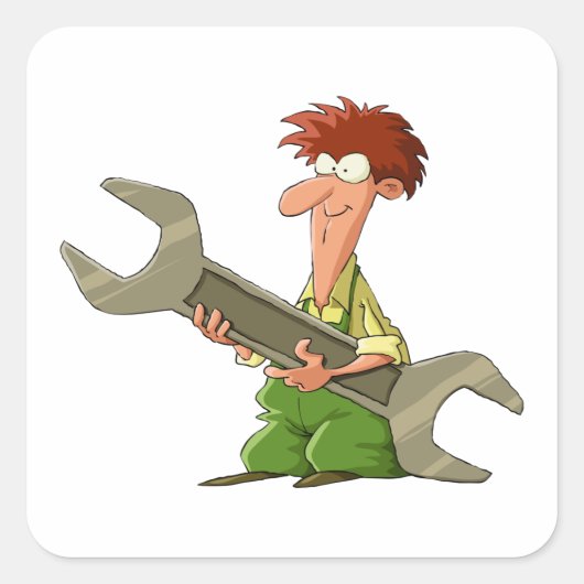 Mechanische Giant Spanner Vierkante Sticker (Voorkant)