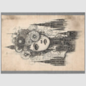 Mechanische Gotische Steampunk Vrouw N3 Decoupage Tissuepapier (Voorkant)