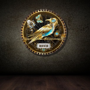 Mechanische Gouden Vogel Messing Gear Steampunk Cu Dartbord