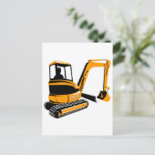 mechanische graafmachine briefkaart (Staand voorkant)