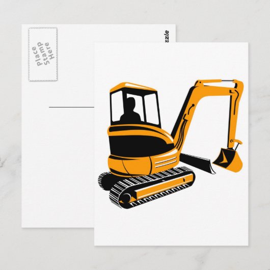 mechanische graafmachine briefkaart (Voorkant / Achterkant)