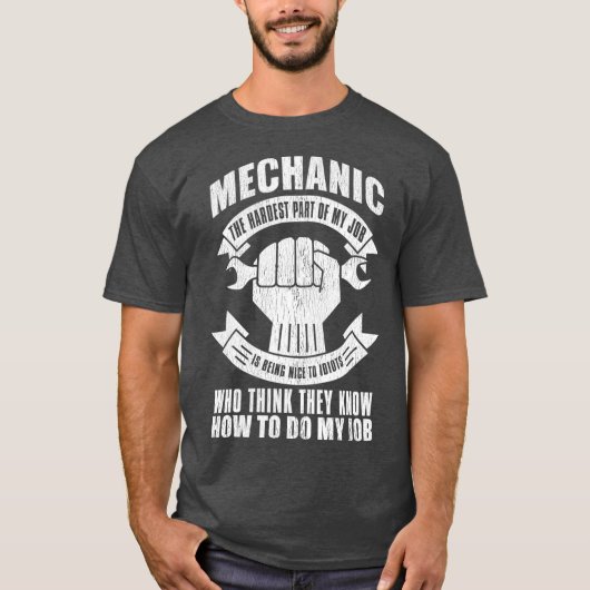 Mechanische Grappige Gift - Mechanic het moeilijks T-shirt (Voorkant)