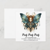 Mechanische Haarstrena Vlinder Steampunk Bruiloft Aankondiging (Voorkant / Achterkant)