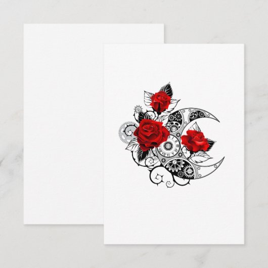 Mechanische haling met rode rozen aankondiging (Voorkant / Achterkant)