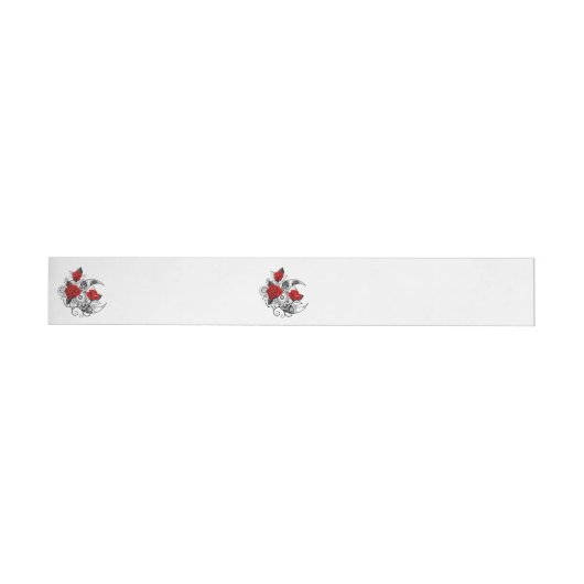 Mechanische haling met rode rozen adreslabel wikkel (Individueel)