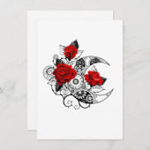 Mechanische haling met rode rozen advieskaart (Voorkant / Achterkant)