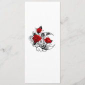 Mechanische haling met rode rozen advieskaart (Voorkant)