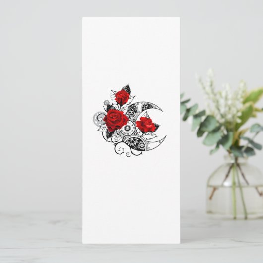 Mechanische haling met rode rozen advieskaart (Staand voorkant)