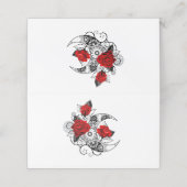 Mechanische haling met rode rozen afsprakenkaart (Buitenkant ongevouwen)