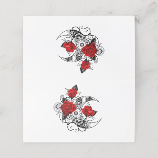 Mechanische haling met rode rozen afsprakenkaart (Buitenkant ongevouwen)