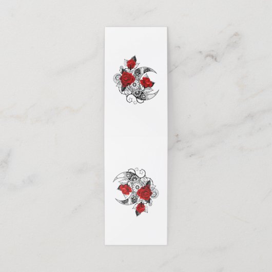 Mechanische haling met rode rozen afsprakenkaart (Buitenkant ongevouwen)