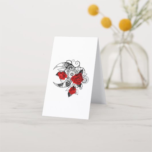 Mechanische haling met rode rozen afsprakenkaart (Achterkant)