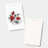 Mechanische haling met rode rozen badge (Voor- en achterkant)