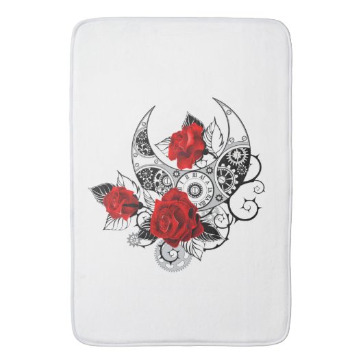 Mechanische haling met rode rozen badmat (Voorkant Verticaal)