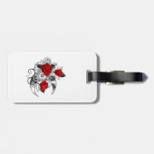Mechanische haling met rode rozen bagagelabel (Achterkant horizontaal)