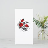 Mechanische haling met rode rozen bedankkaart (Staand voorkant)