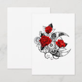 Mechanische haling met rode rozen bedankkaart (Voorkant / Achterkant)