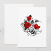 Mechanische haling met rode rozen bedankkaart (Voorkant / Achterkant)