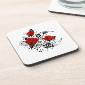 Mechanische haling met rode rozen bier onderzetter (Linkerzijde)