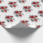 Mechanische haling met rode rozen cadeaupapier (Hoek)