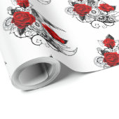 Mechanische haling met rode rozen cadeaupapier (Rol Hoek)