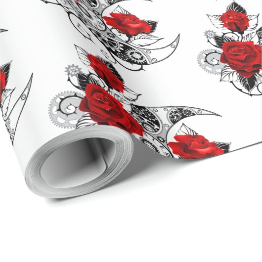 Mechanische haling met rode rozen cadeaupapier (Rol Hoek)