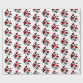 Mechanische haling met rode rozen cadeaupapier (Vlak)