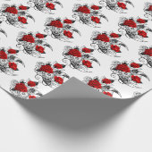 Mechanische haling met rode rozen cadeaupapier (Hoek)