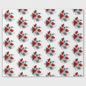 Mechanische haling met rode rozen cadeaupapier (Vlak)