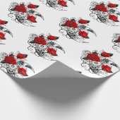 Mechanische haling met rode rozen cadeaupapier (Hoek)