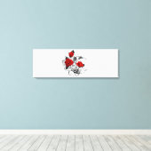 Mechanische haling met rode rozen canvas afdruk (Insitu (Houten vloer))