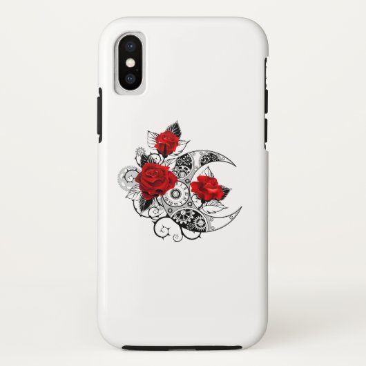 Mechanische haling met rode rozen Case-Mate iPhone case (Achterkant)