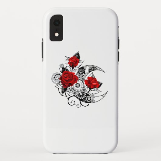 Mechanische haling met rode rozen Case-Mate iPhone case (Achterkant)