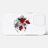 Mechanische haling met rode rozen Case-Mate iPhone case (Achterkant (horizontaal))