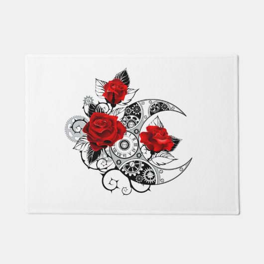 Mechanische haling met rode rozen deurmat (Voorkant)